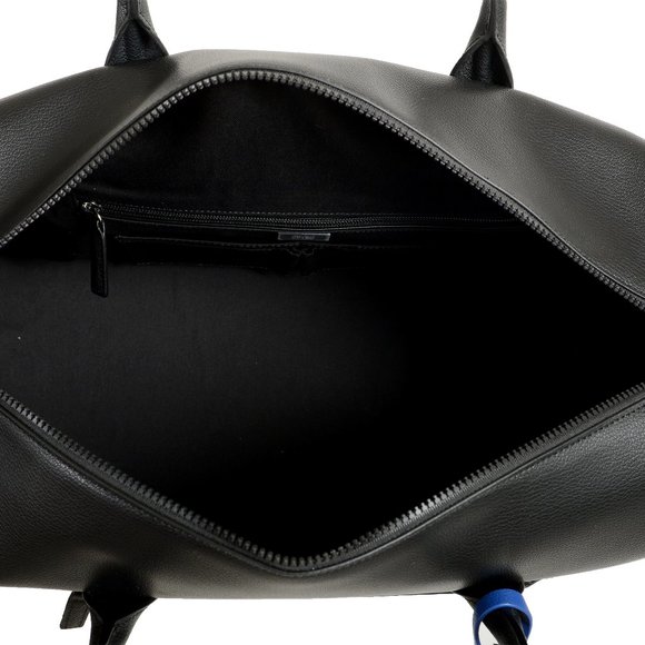 Cavalli Class Unisex Black Leather Duffel Travel Bag - Picture 10 of 14